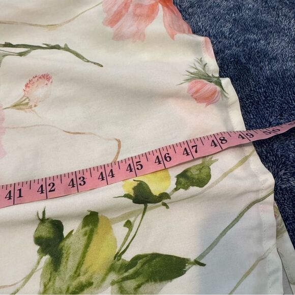 H&M Women’s Cream Floral Print Balloon-Sleeve Midi Dress NWT Size Medium - Picture 8 of 14